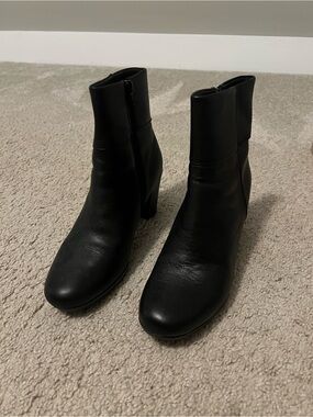 Clarks Kalea Black Leather Boots